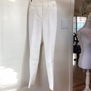 WHBM WHITE  TEXTURED SLIM ANKLE PANT